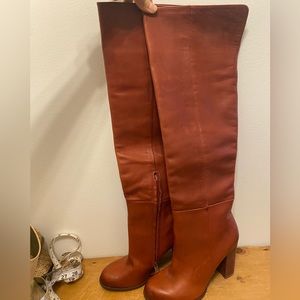 Over the knee, leather boots